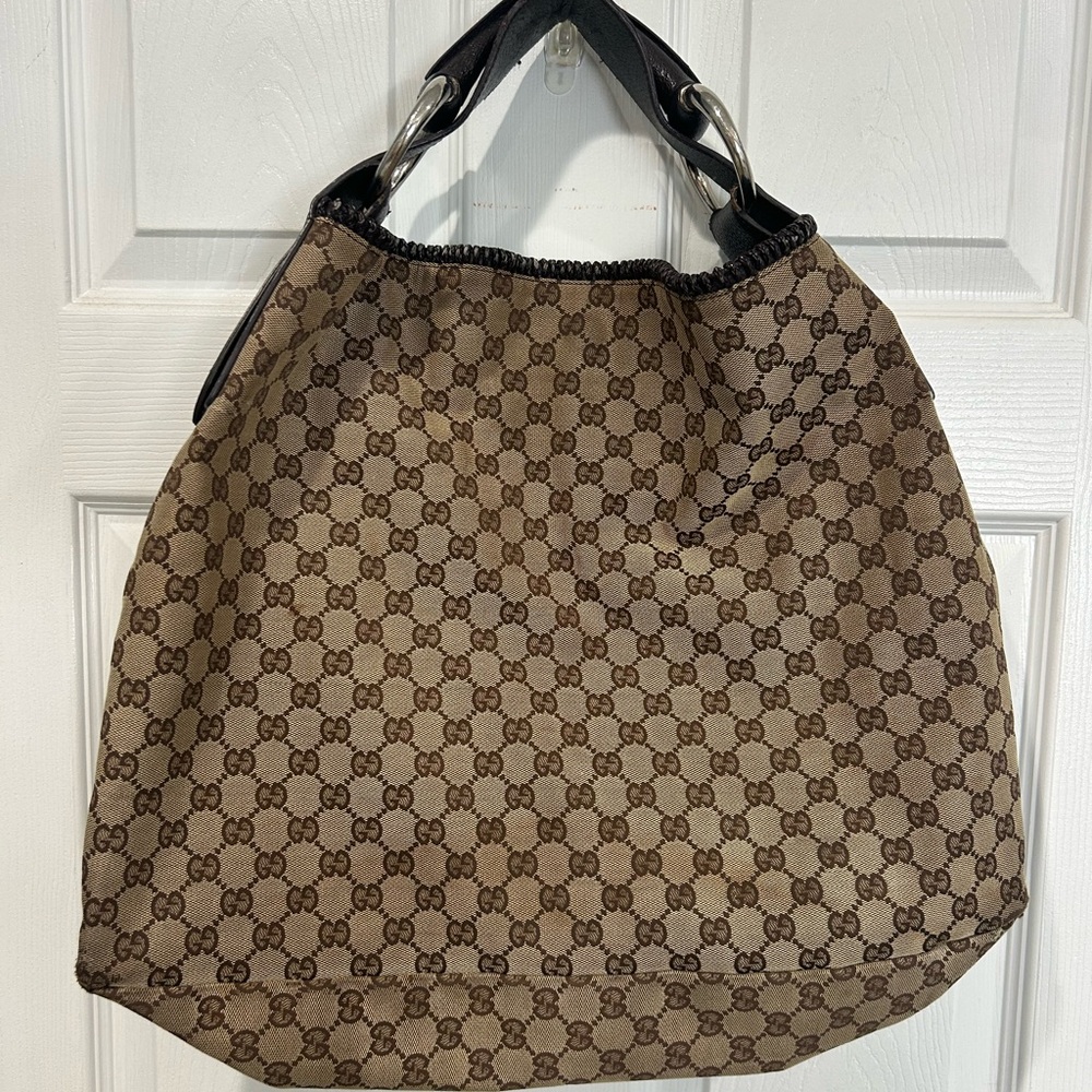 100% Authentic Vintage GUCCI Horsebit Large Hobo Bag🤎